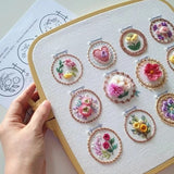 Kleiner Blumenrahmen Stickereiset