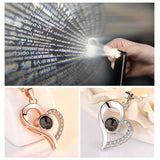 Herzförmige Projektionshalskette(Ich liebe dich in 100 Sprachen)