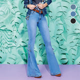 Elastische Schlagjeans mit Schn¨¹rung