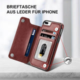 Brieftasche aus Leder/ Handyhülle für iPhone, mit Kartenfächern