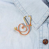 EKG und Stethoskop Mini-Brosche