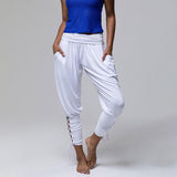 Schn¨¹rbinde elastische Taille Jogger Pants Yoga Leggings