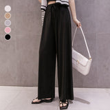 Ice Silk Wide Leg Damenhose mit hoher Taille